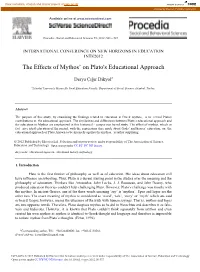 The Effects of Mythos' on Plato's Educational Approach