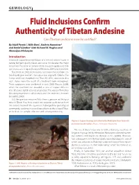 Fluid Inclusions Confirm Authenticity of Tibetan Andesine Date