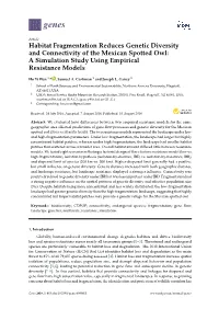 Habitat Fragmentation Reduces Genetic Diversity and Connectivity of the Mexican Spotted Owl: a Simulation Study Using Empirical Resistance Models