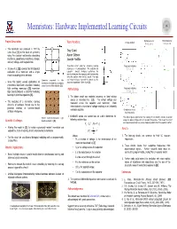 Memristors: Hardware Implemented Learning Circuits