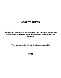 Note to Users