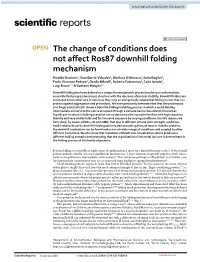 The Change of Conditions Does Not Affect Ros87 Downhill Folding