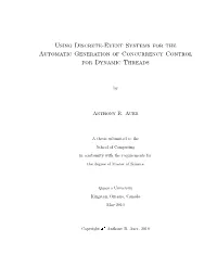 Using Discrete-Event Systems for the Automatic Generation of Concurrency Control for Dynamic Threads