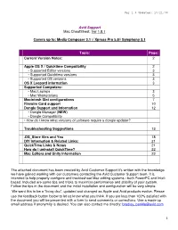 1 Avid Support Mac Cheatsheet, Ver 1.8.1 Covers up To: Media