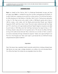 A Comparative Study of Customer Satisfaction Towards the Soft Drink with Special Reference to Pepsi and Coca-Cola