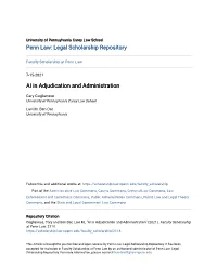 AI in Adjudication and Administration