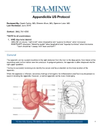 Appendicitis US Protocol