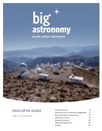 Big Astronomy Educator Guide