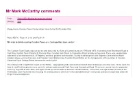 Mr Mark Mccarthy Comments