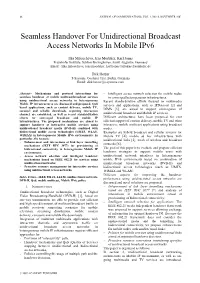Seamless Handover for Unidirectional Broadcast Access Networks in Mobile Ipv6