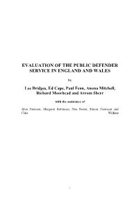 The Context of the Public Defender Service in England and Wales and Research Methodology 1