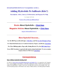 Adding Hydrofoils to Sailboats (Kits?)