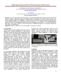 High-Speed Measurement of Firearm Primer Blast Waves