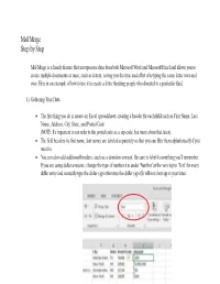 Mail Merge Step by Step