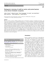 Phylogenetic Clustering of Small Low Nucleic Acid-Content Bacteria Across Diverse Freshwater Ecosystems