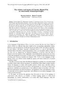 The Relative Verb Forms of Cuwabo (Bantu P34) As Contextually Oriented Participles