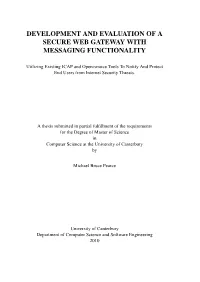 Development and Evaluation of a Secure Web Gateway with Messaging Functionality
