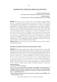 Resources for Education and Fiscal Adjustment Limits