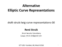Alternative Elliptic Curve Representations