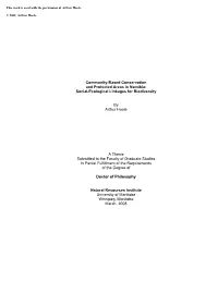 Community-Based Conservation and Protected Areas in Namibia: Social-Ecological Linkages for Biodiversity