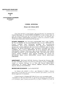CONSEIL MUNICIPAL Séance Du 3 Fé