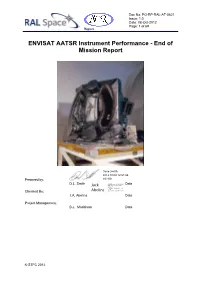 ENVISAT AATSR Instrument Performance - End of Mission Report