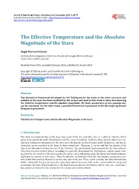 The Effective Temperature and the Absolute Magnitude of the Stars