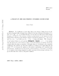 A Proof of the Odd Perfect Number Conjecture