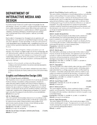 Department of Interactive Media and Design 1
