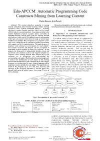 Edu-APCCM: Automatic Programming Code Constructs Mining from Learning Content