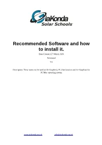 Recommended Software and How to Install It