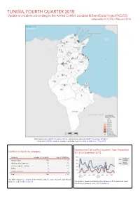 TUNISIA, FOURTH QUARTER 2015: Update on Incidents According to the Armed Conflict Location & Event Data Project (ACLED) Compiled by ACCORD, 4 February 2016
