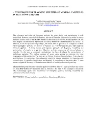 A Technique for Tracking Multiphase Mineral Particles in Flotation Circuits