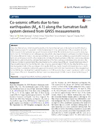Along the Sumatran Fault System Derived from GNSS