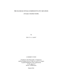The Grammar of Fear: Morphosyntactic Metaphor