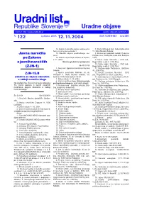122/2004, Uradne Objave