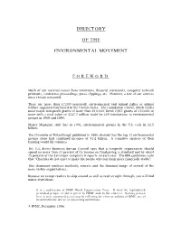 Directory of the Environmental Movement