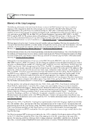 History of the Lisp Language