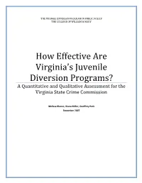 How Effective Are Virginia's Juvenile Diversion Programs?