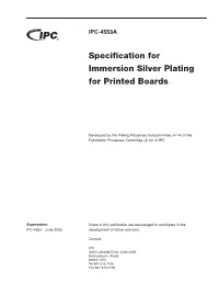 IPC-4553A Table of Contents