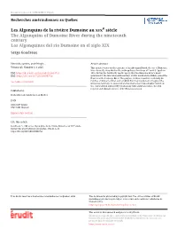 Les Algonquins De La Rivière Dumoine Au Xixe Siècle