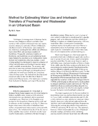 Method for Estimating Water Use and Interbasin Transfers of Freshwater and Wastewater in an Urbanized Basin