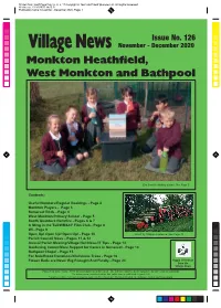 November - December 2020 Monkton Heathfield, West Monkton and Bathpool