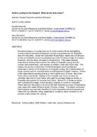 Re-Examining Footpath Cycling in a Safe Systems Context