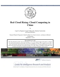 Red Cloud Rising: Cloud Computing in China (Revised)
