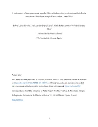 A Meta-Review of Transparency and Reproducibility-Related Reporting Practices in Published Meta- Analyses on Clinical Psychological Interventions (2000-2020)