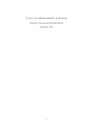 A Note on Random Number Generation