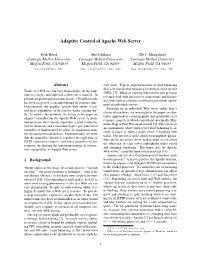 Adaptive Control of Apache Web Server