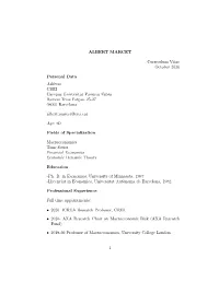 ALBERT MARCET Curriculum Vitae October 2020 Personal Data