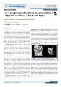 Gallbladder-Appendicular Fistula